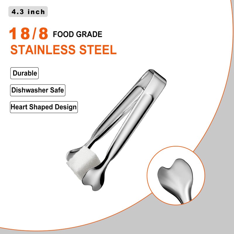 ANYTRP Mini Serving Tongs, Anytrp 18-Packs Stainless Steel Sugar Tongs, 4.3inch Ice Tongs Kitchen Appetizers Tongs for Coffee Bar, Tea Party, Desserts Party, Sugar and Ice Bucket - Image 3